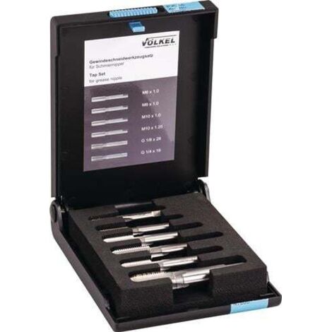 VÖLKEL Gewindeschneidzeugsatz M6-M10/G1/4-G1/8 Zoll HSS-G 6tlg. - 47008