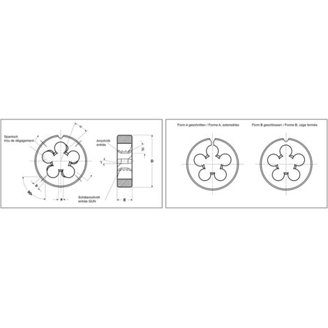 Völkel Schneideisen Typ VS, HSS, DIN 223, M10x1,5, Ø 30 mm