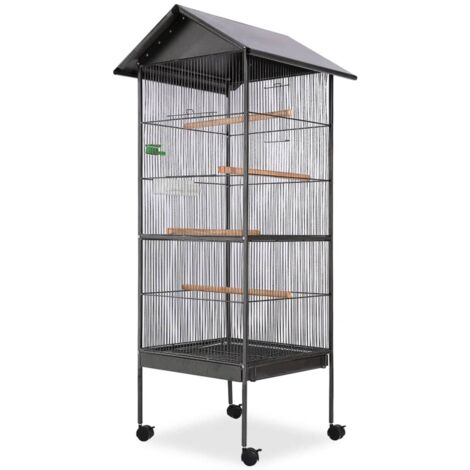 Vog cage mit Dach Schwarz 66 x 66 x 155 cm