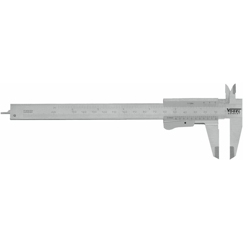 

VOGEL 201027 - Calibre pie de rey DIN 862 para zurdos - Capacidad util 150 mm - Boca 40 mm