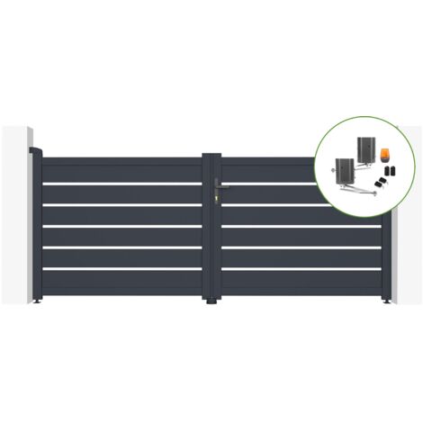 VOGEL 300 x 120 cancela automática batiente gris + Motor brazo B500