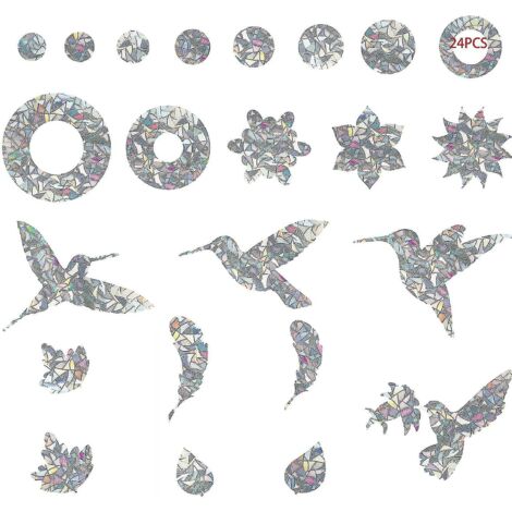 Vogel-Aufkleber, Vögel, Kollision, Anti-Kollisions-Fensteraufkleber, Glastür-Schutz, Silhouette, Anti-Kollisions-Fensteraufkleber, um Menschen und Vögel zu vermeiden, 24 Stück