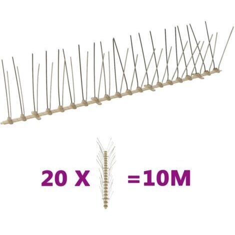 Vogelabwehr-Spikes-Set 20-tlg. 10 m lang, 4-reihig, aus Kunststoff