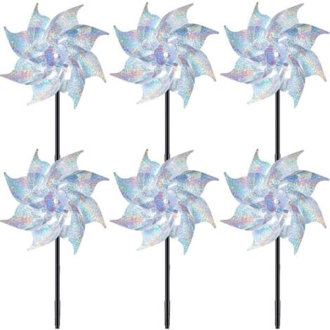 Vogelabwehr-Windmühle, 6-teiliges reflektierendes Windrad, Garten-Windrad für den Außenbereich, von DEBUNS