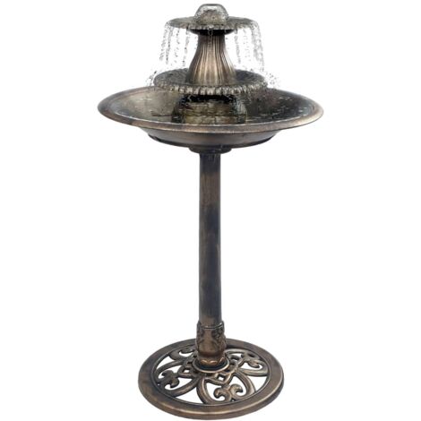 Vogelbad mit Fontäne Bronze 50x91 cm Kunststoff