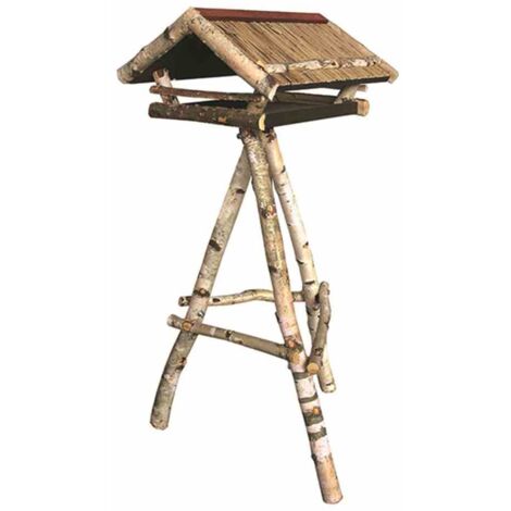 Vogelfutterhaus Birke mit Ständer Maße: 52x55x25 cm