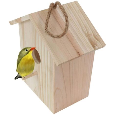 Vogelhaus aus Holz mit Saugnapfbefestigung – Hängendes Vogelhaus und Fensterfutterhaus