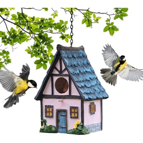 Vogelhaus in Zugform aus Kunstharz, hängendes und wasserdichtes Vogelhaus für den Außenbereich, dekoratives Kolibrihaus für Vögel