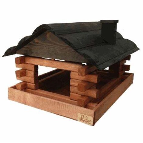Vogelhaus Sweden Style Kiefernholz 40 x 31 x 28 cm schwarz-braun Wildvogelfütterung