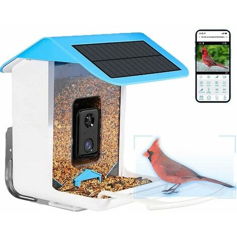 Vogelhaus, Vogelfutterhäuser, Vogelhaus mit Kamera, Auto Capture Bird Videos, 1080P HD Kamera, AI Identifizieren Vogelarten, IP65 Wasserdicht, KINSI