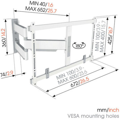 Vogel´s TV-WANDHALTERUNG  TURN  40-77Z (TVM5645W ELITE    WS)