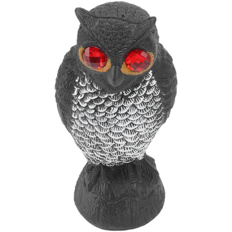 Vogelscheuche Eule für den Garten, Kunststoff, rote Augen, vogelabweisend, dekorativ, wetterfest, kleine Cartoon-Eule