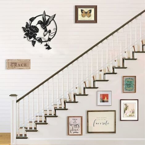 Vogelsilhouette aus Metall, Wanddekoration aus Metall, Metallskulptur, runder Wandbehang für Zuhause, Büro, Wohnzimmer, Hoteldekoration
