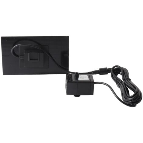Vogeltränken-Brunnen-Solarpumpe 5,5 V 1,5 W polykristallines Set mit 4 Düsen für dekorative Gartenteiche, schwarzes ABS - 10000 h Lebensdauer, IP68