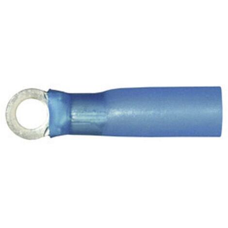Vogt Verbindungstechnik 3647ah Cosse à oeillet avec gaine thermorétractable Section max.=2.50 mm² Ø du trou=10.5 mm partiellement isolé bleu 1 pc D23337