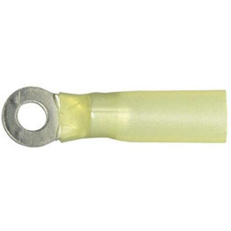 Vogt Verbindungstechnik 3660ah Cosse à oeillet avec gaine thermorétractable Section max.=6 mm² Ø du trou=6.5 mm partiellement isolé jaune 1 pc(s) D23873