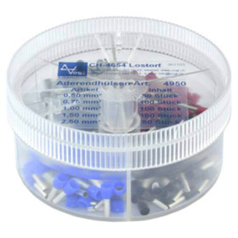 Vogt Verbindungstechnik 4016138371468 Aderendhülsen-Sortiment 0.5 mm², 0.75 mm², 1 mm², 1.5 mm², 2.5