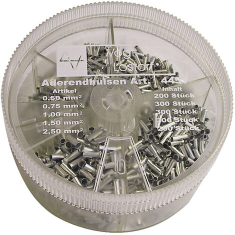 Vogt Verbindungstechnik 625388 Aderendhülsen-Sortiment 0.5 mm², 0.75 mm², 1 mm², 1.5 mm², 2.5 mm² Un