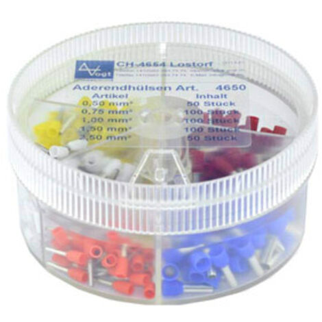 Vogt Verbindungstechnik 737035 Aderendhülsen-Sortiment 0.5 mm², 0.75 mm², 1 mm², 1.5 mm², 2.5 mm² Te