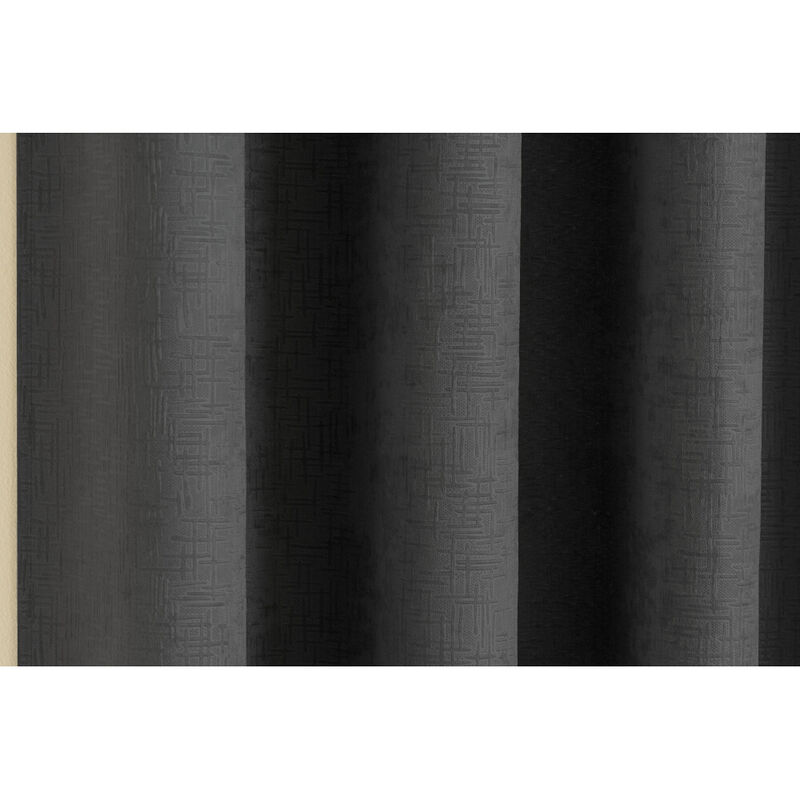 Vogue Pair of 117 X 137 Blackout Curtains, Black