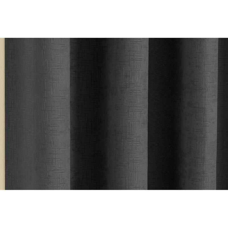 Tyrone Textiles - Vogue Pair of 229 X 229 Blackout Curtains, Black