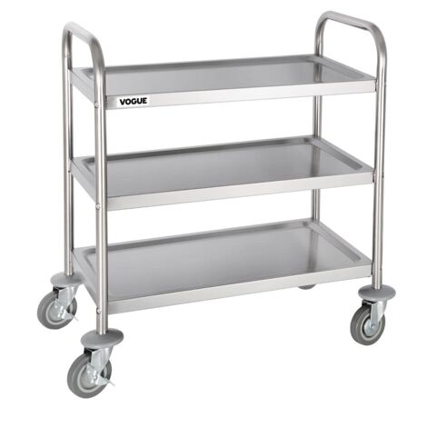 Vogue carrello grande, 3 piani, 825 x 710 x 405 mm, in acciaio inox