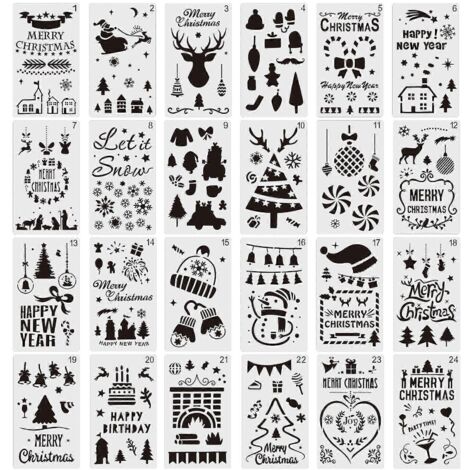 Voici un nouveau titre en français, respectant la limite de 190 caractères :

Pochoirs de dessin à peindre avec flocons de neige, gabarits ajourés pour Bonne Année, modèles de peinture pour décoration