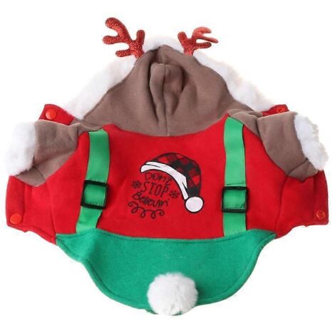 Voici une proposition de titre en français (180 caractères) :

Vêtement chaud pour chien, sweat à capuche en forme de bois de cerf, costume de Noël, Halloween, déguisement amusant pour chiot, taille S