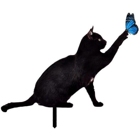 Voici une proposition de titre en français (190 caractères maximum) :

Piquet de jardin papillon acrylique, panneau décoratif chat, ornement artisanal pour extérieur

(129 caractères)