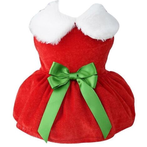 Voici une proposition de titre en français (caractères : 168) :

Costume Père Noël rouge pour chien et chat, robe photo chaude élégante, accessoire animal avec nœud papillon, taille S
