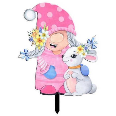 Voici une proposition de titre en français (caractères : 188) :
Sculpture de jardin gnome de Pâques en acrylique, décoration extérieure pour maison, cadeau de pendaison de crémaillère
