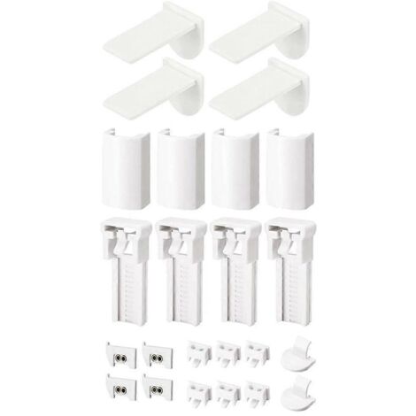 Voici une proposition de titre en français (moins de 190 caractères) :

Kit de remplacement pour store enrouleur : 1 set de supports à plis, accessoires et fixations pour rideau roulant