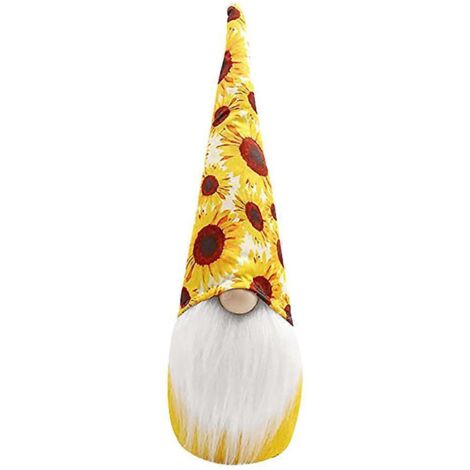 Voici une proposition de titre en français (moins de 190 caractères) :

Lutin suédois nordique tournesol printemps, peluche décoration maison Tomte, gnome printanier doux, idéal jardin intérieur (137 