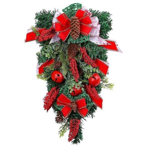 Voici une proposition de titre en français, optimisé pour les mots-clés et ne dépassant pas 190 caractères :

Couronne de Noël naturelle avec pommes de pin pour porte, balcon, entrée – Décoration fest