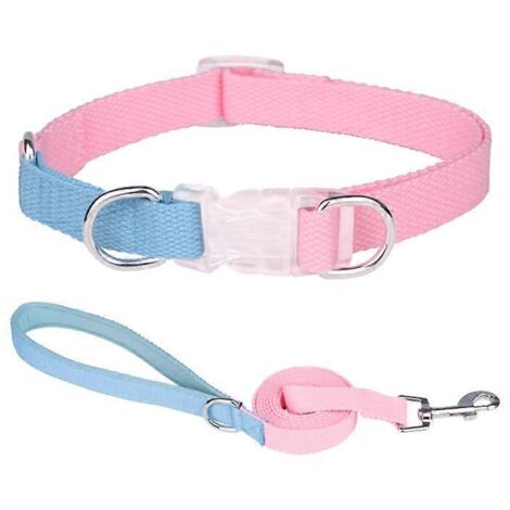 Voici une proposition de titre en français, respectant la limite de 190 caractères et intégrant des mots-clés variés :

Kit Collier + Laisse pour Chien, Réglable, Classique, Assorti Couleur Rose et Bl