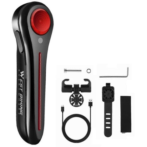 Voici une proposition de titre produit en français (190 caractères maximum) :

Feu arrière vélo intelligent USB rechargeable IPX6 étanche, lumière vélo nuit avec capteur frein, éclairage cyclisme sécu
