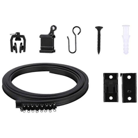 Voici une proposition de titre produit en français (caractères : 182) :

Kit de rail à rideaux 3m avec crochets et roulettes, tringle de plafond robuste, système de glissière pour rideaux, résistant e