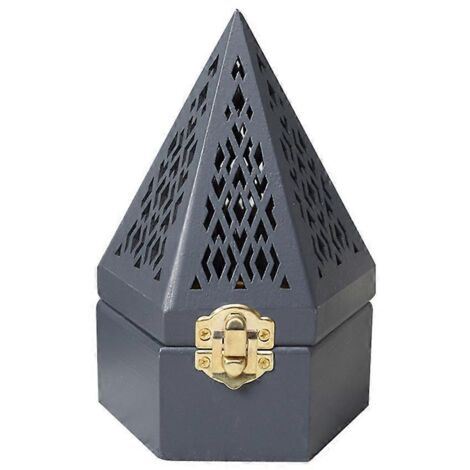 Voici une proposition de titre produit en français (moins de 190 caractères) :

Boîte de rangement en bois pour encens pyramide, porte-encens à découpes, support brûle-encens pour cônes et bâtons
