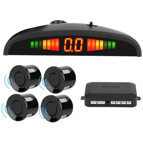 Voici une proposition de titre produit en français (moins de 190 caractères) :

Kit 4 capteurs de stationnement LED + avertisseur sonore, radar de recul arrière universel pour voiture, système d'alarm