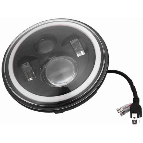 Voici une proposition de titre produit en français, optimisé avec des mots-clés variés, tout en respectant la limite de 190 caractères :

Phare LED rond 7 pouces avec halo, feux de jour à angle, clign