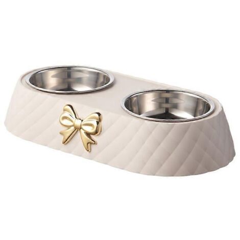 Voici une proposition de titre produit en français, optimisée pour le référencement et respectant la limite de 190 caractères :

Gamelle chien lavable avec nœud décoratif, base antidérapante, bol inox