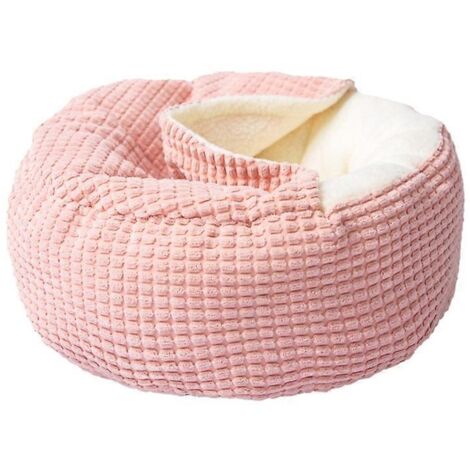 Voici une proposition de titre produit optimisé en français (moins de 190 caractères) :

Panier Cocon Moelleux pour Chien Chat, Literie Rond Douillet pour Petit et Moyen Chien, Caverne d'Hiver Rose Ta