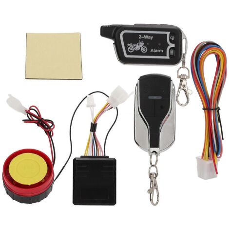 Voici une proposition de titre produit optimisé en français (moins de 190 caractères) :

Système d'alarme moto bidirectionnel avec télécommande LCD - Alerte vibration, antivol, détection vol et énergi