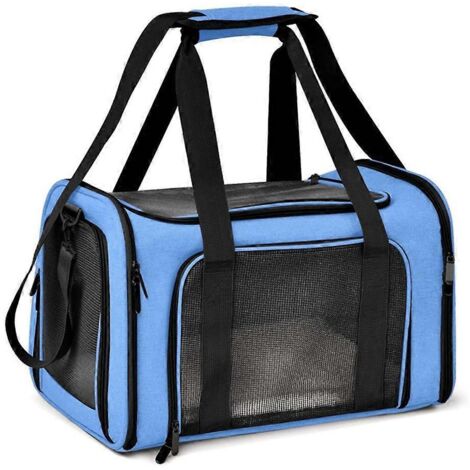 Voici une proposition de titre produit optimisé pour le SEO en français (moins de 190 caractères) :

Sac de transport pour chien et chat, tote bag bleu taille S, design extérieur pour voyage, pochette