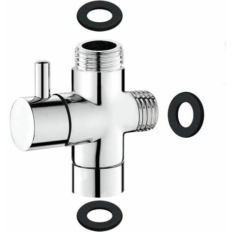 Voies Soupape, Laiton Massif G1/2 Douchette Composants de Douche Adaptateur Inverseur Système de douche pièce de rechange, Chrome Poli