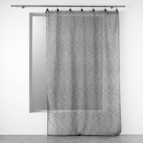 Voilage a anneaux 140 x 240 cm voile tissé Linka Anthracite