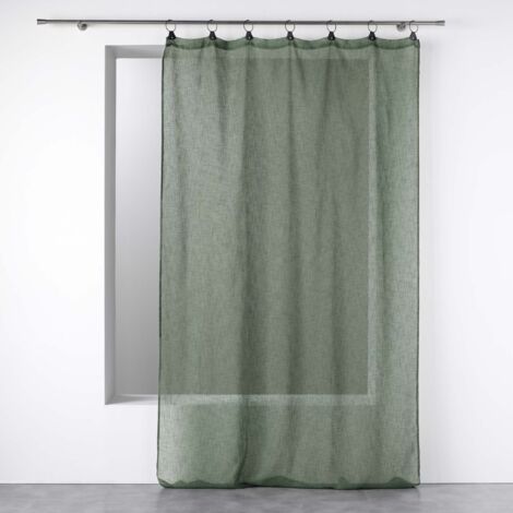 Voilage a anneaux 140 x 240 cm voile tissé Linka Kaki