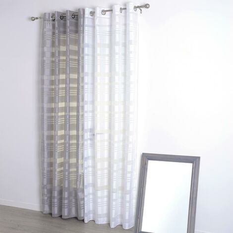 Voilage à bandes Satinées 140 x 240 cm Gris