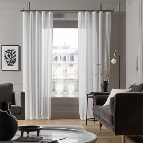 Voilage à galon fronceur 200x280 cm MADURA - Blanc optique  - KEA