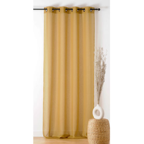 Voilage à Galon Fronceur  - Effet Bouclé Bronze 290x240 cm